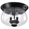 Nuvo Boliver 3-Light Flush Mount Matte Black Clear Seeded Glass 60/7806 - alternate 3